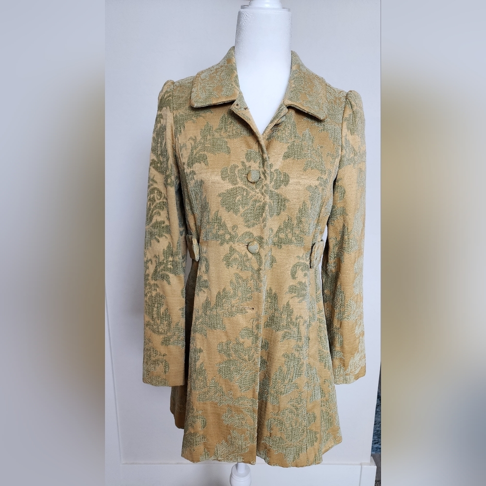 Elevenses Gold and Green Coat sz 8